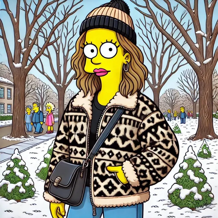 Gigi的AI圖被製成辛普森風格。翻攝Gigi臉書