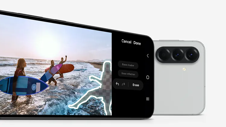 升級版「物件橡皮擦」透過AI精準判別欲擦除的物件一鍵消除。三星提供
