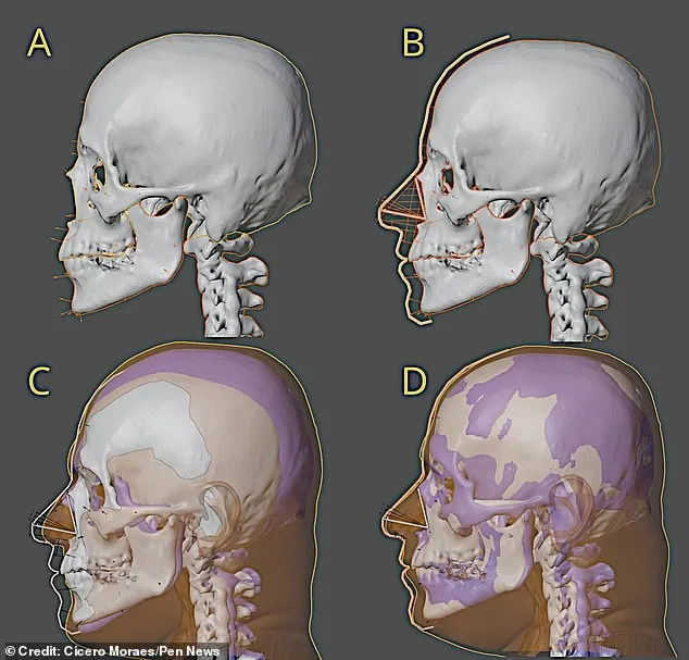 科學家首先以虛擬方式重建頭骨。翻攝X