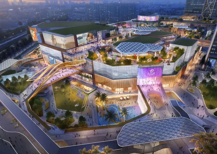 第一大天地去年6月動工，完工後將成為台灣最大的國際百貨購物中心。資料照片