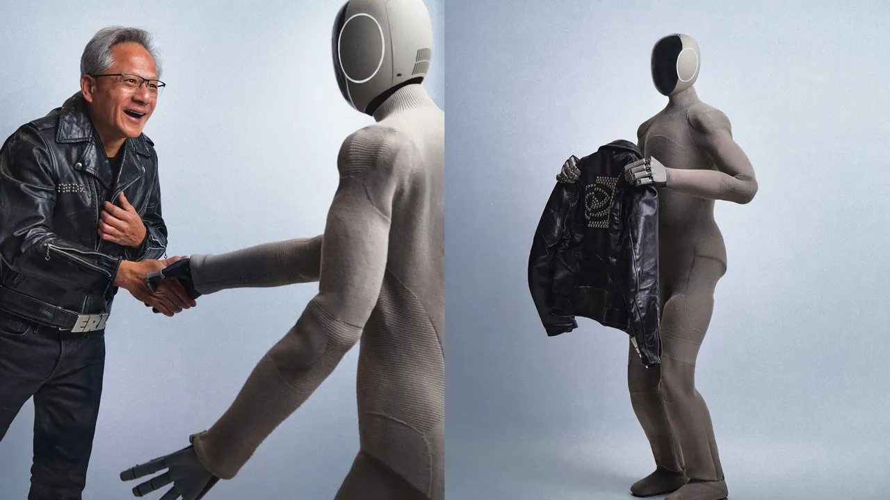 加州新銳時尚品牌ERL打造限定版「輝達皮衣」，輝達執行長黃仁勳更親自當Model演繹。翻攝erl IG
