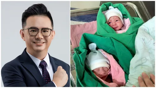 藍委黃健豪報喜!妻提前產下「龍鳳胎」 娃兒張大眼超萌