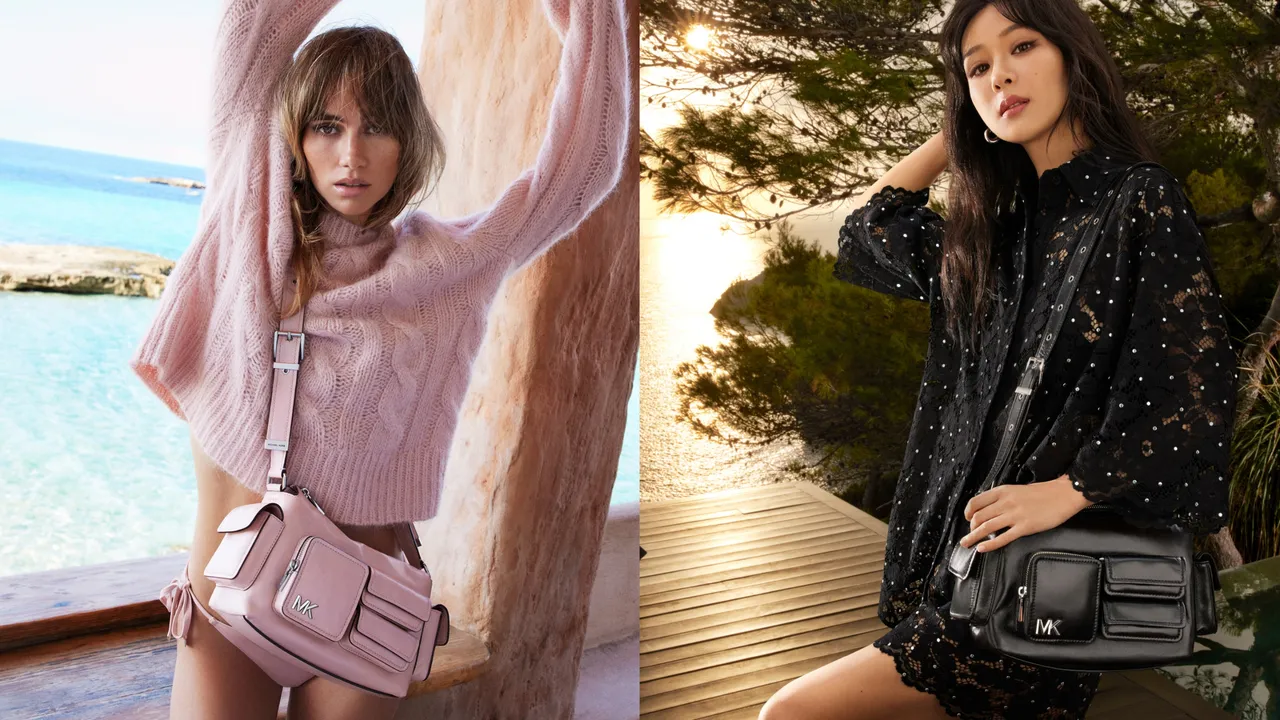 蘇琦瓦特豪斯（左）、楊紫（右）拍攝MICHAEL KORS 2025春夏形象廣告。品牌提供