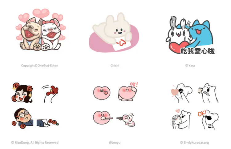 LINE推出6款白色情人節應景貼圖。LINE提供