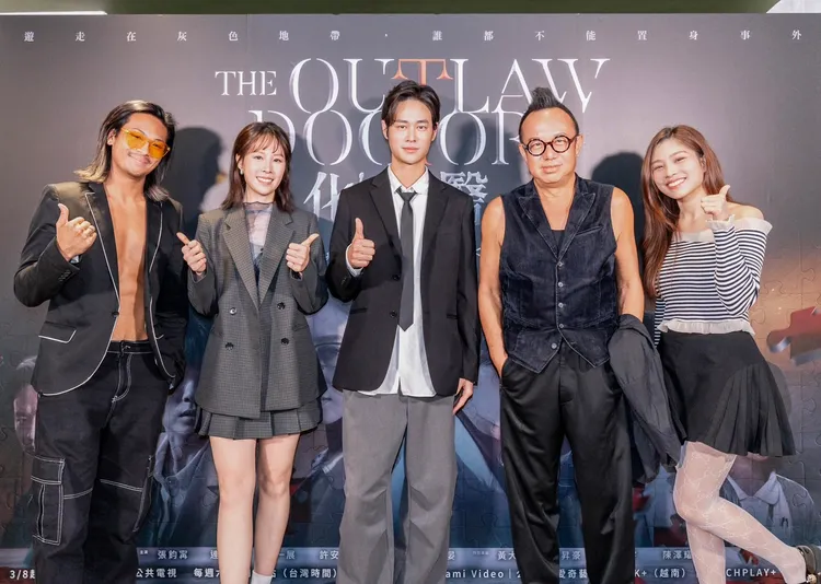 演員阮秋姮（右起）、黃大煒、夏騰宏、蔡亘晏和POLO WL談起拍攝過程，彷彿歷歷在目。公視、中華電信、瀚草文創提供