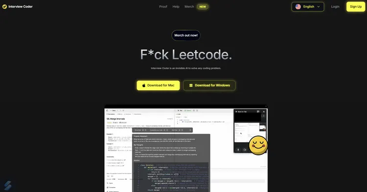 Roy Lee提供的訂閱制AI作弊軟體。翻攝自官網