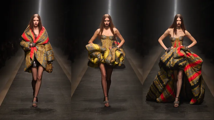 羽絨夾克及披肩外套皆採用家居系列的絎縫工藝。品牌提供