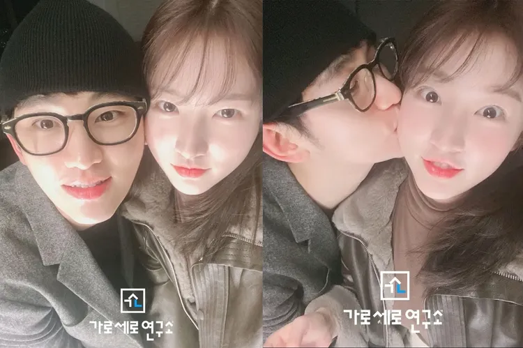 金秀賢經紀公司澄清，這2張照片是2019年平安夜拍的，並非金賽綸未成年時期。翻攝YouTube