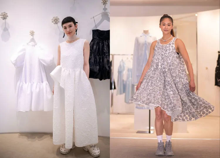 歌手魏如昀（左）、空手道國手文姿云（右）也換上Cecilie Bahnsen夢幻單品。品牌提供