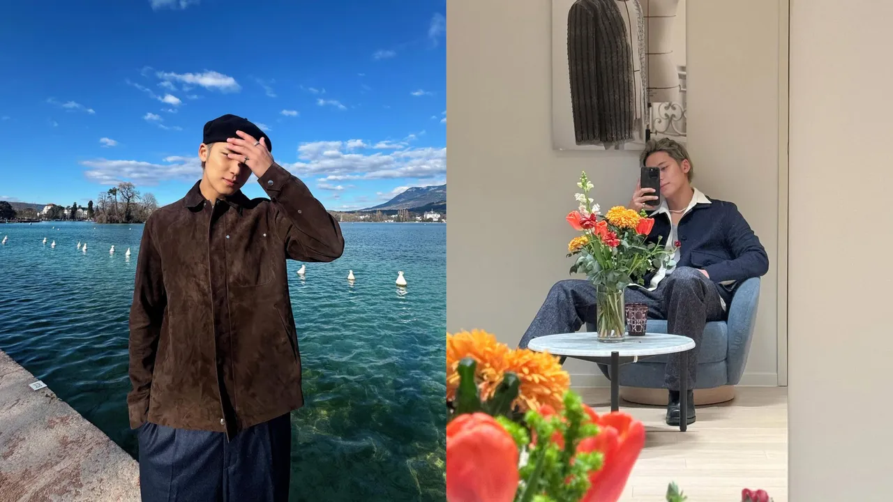 人在巴黎的珉奎即將出席DIOR大秀,但在當地的系列照片他都巧妙遮住了帥臉。翻攝珉奎 IG