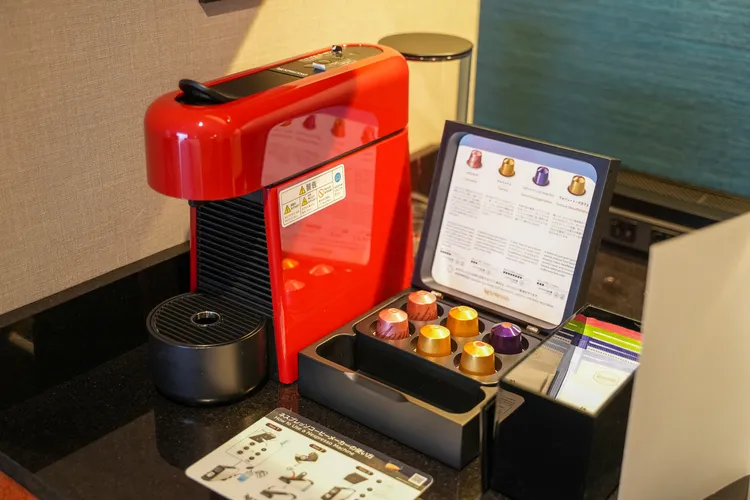 全房型配備Nespresso膠囊咖啡機。田欣雲攝影