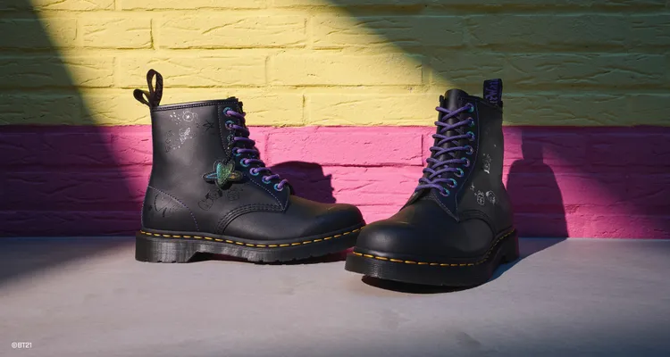 「 Dr. Martens x BT21」推出1460八孔馬汀靴。品牌提供
