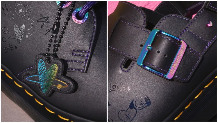 鞋身則運用浮雕刻印、藝術插畫、UNIVERSTAR手繪字樣，以及炫彩五金裝飾增添俏皮感。品牌提供