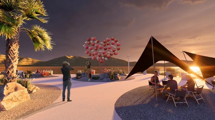 新濱町最美夕陽約會勝地示意圖。翻攝畫面