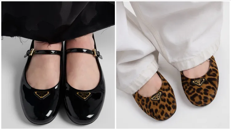 PRADA芭蕾舞平底鞋。品牌提供