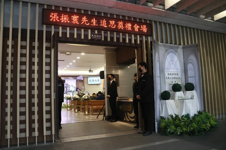張振寰告別式靈堂。彭欣偉攝