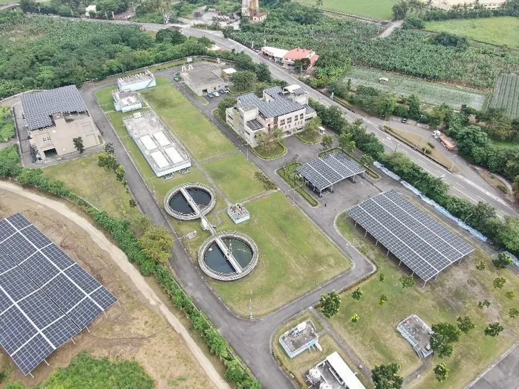 水利局旗美污水廠利用新設太陽光電申請減量額度。翻攝畫面