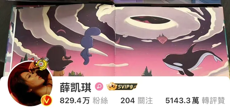 薛凱琪悄悄將IG大頭貼、微博封面照換成方大同生前的童書作品《艾美夢遊》的圖畫。圖／翻攝微博