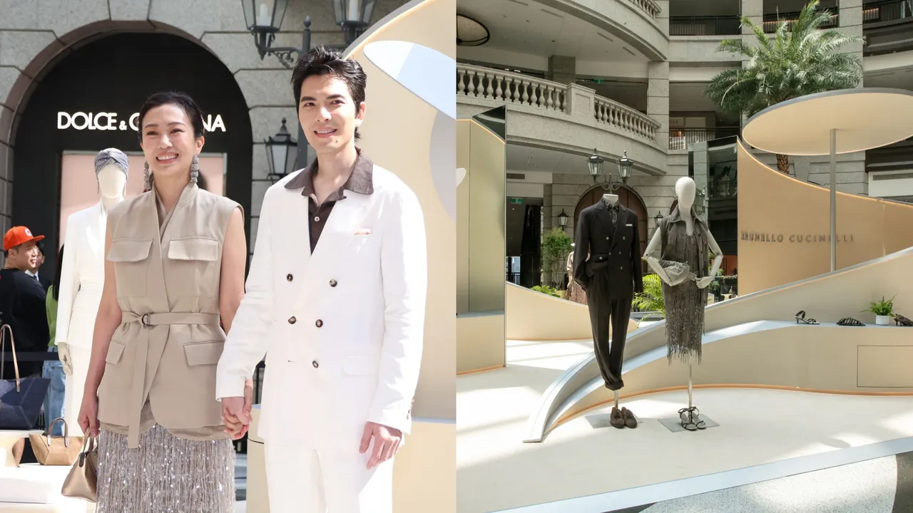 Summer（左圖左）、蕭敬騰（左圖右）現身Brunello Cucinelli快閃店。左圖莊宗達攝、右圖品牌提供