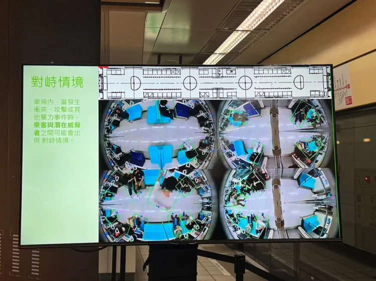 AI列車可即時分析旅客行為，如偵測異常移動、衝突對峙等狀況，同步將影像傳至駕駛室。記者張綵茜攝