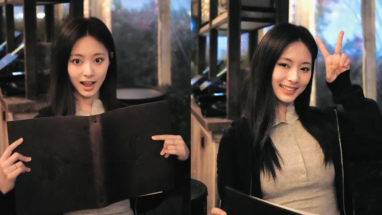 子瑜比YA或是睜大眼睛的模樣相當俏皮。翻攝周子瑜IG