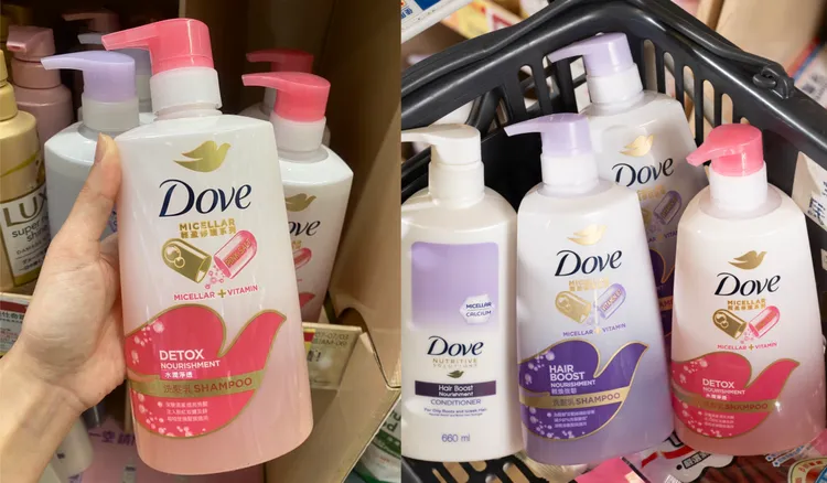 ▲ 除了「輕煥強韌系列」，特別為髮尾乾燥而設計的「水潤淨透洗髮乳」也是消費者超愛的產品，現場許多民眾一買就是好幾罐。