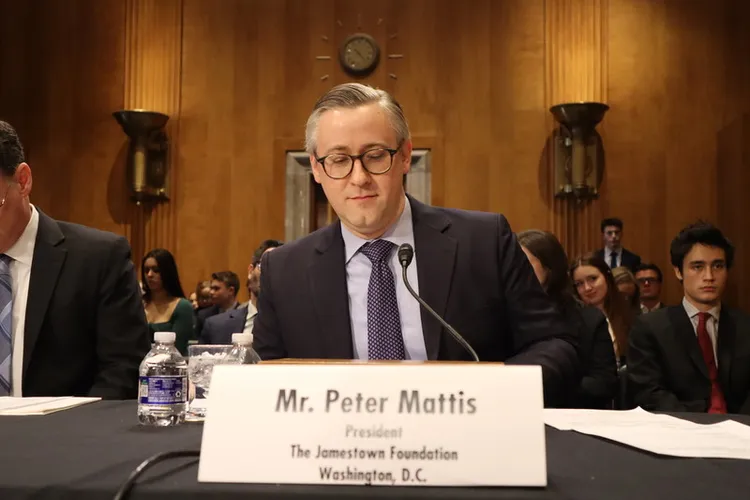 華府智庫全球台灣研究中心近期發布前中央情報局分析師、中國問題專家馬提斯（圖）等人執筆的「中國共產黨對台灣的秘密行動」報告。圖攝於1月30日。 中央社