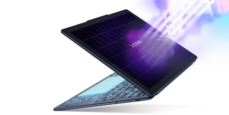 聯想在MWC帶來太陽能充電筆電概念機，能帶來24%能量轉換率。聯想提供