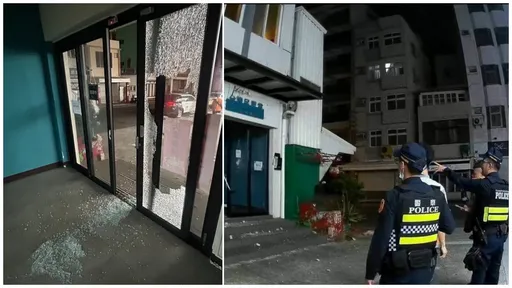 民眾黨澎湖縣黨部被砸石頭「大門全破」 警鎖定嫌犯身分