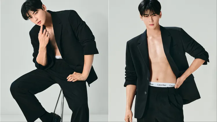 車銀優裸穿西裝外套的造型，是他拍攝CK廣告以來的最大尺度。品牌提供