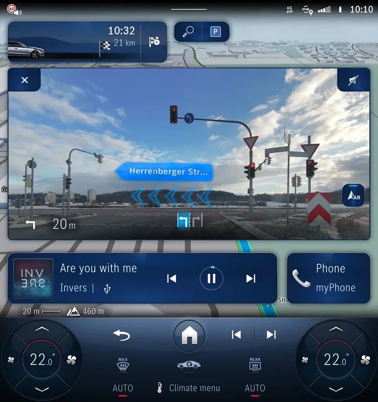 導入MBUX擴增實境的導航功能，地圖資訊與實景無縫結合。業者提供