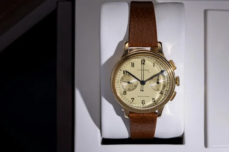 1942年飛返計時腕錶。品牌提供