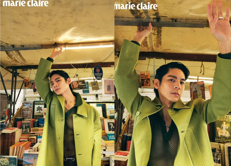 林柏宏穿著GUCCI洞洞裝曬出緊實腹肌。《Marie Claire美麗佳人》國際中文版提供