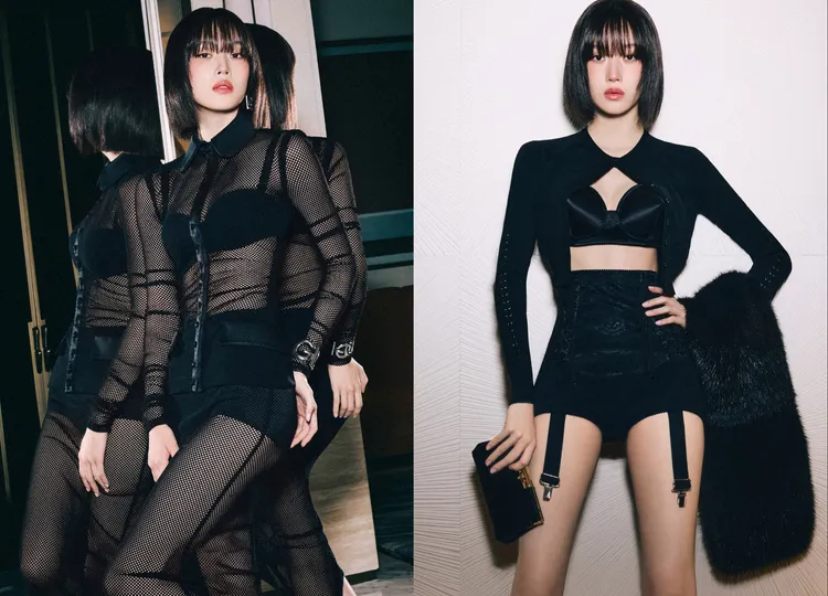 文佳煐辣穿Dolce & Gabbana黑色Bra。品牌提供