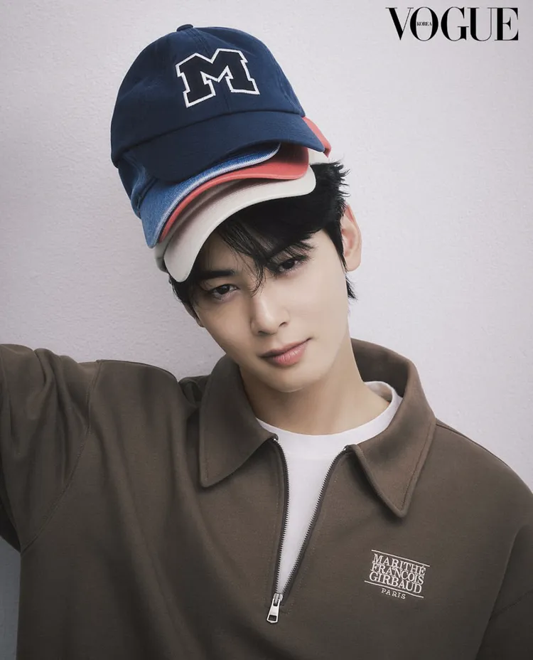 車銀優的帥臉在鏡頭前擺出正經帥樣。翻攝voguekorea IG