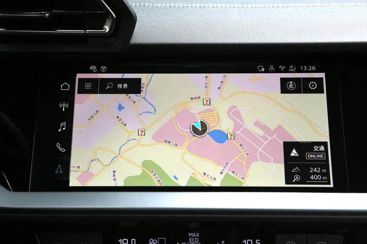 10.1吋MMI多媒體系統在35 TFSI advanced上也標配原廠中文衛星導航系統。林浩昇攝