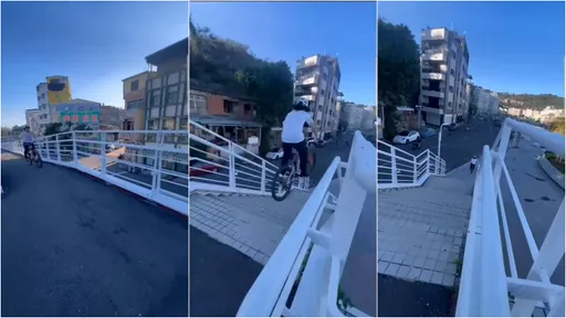 玩命!騎越野單車俯衝下船渠景觀橋 高雄警追查要開罰