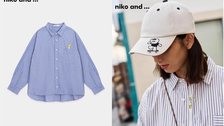 niko and…「老鼠ANDY」聯名長袖襯衫（左）2990元、鴨舌帽（右）1290元。品牌提供