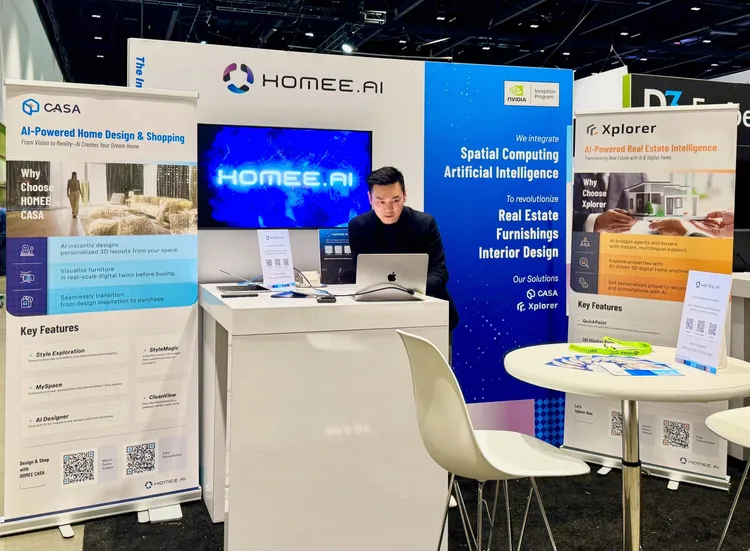 HOMEE AI參展 NVIDIA GTC 2025，展示旗下AI解決方案Xplorer與HOMEE CASA如何革新空間產業 （圖為HOMEE AI創辦人暨執行長杜宇威）。HOMEE AI提供