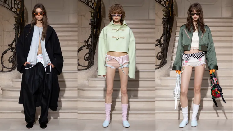 如內衣般細膩的真絲緞面吊帶裙若隱若現地穿插於系列之中。品牌提供