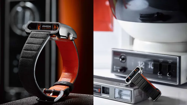 AMIDA Digitrend Edition Black酷黑版，39.6*39*15.6mm，316L精鋼錶殼，精鋼錶鍊/碳灰色Alcantara錶帶，瑞士製自動機械機芯Soprod NEWTON P092，動力儲存44小時，防水深度50米，15萬元。品牌提供