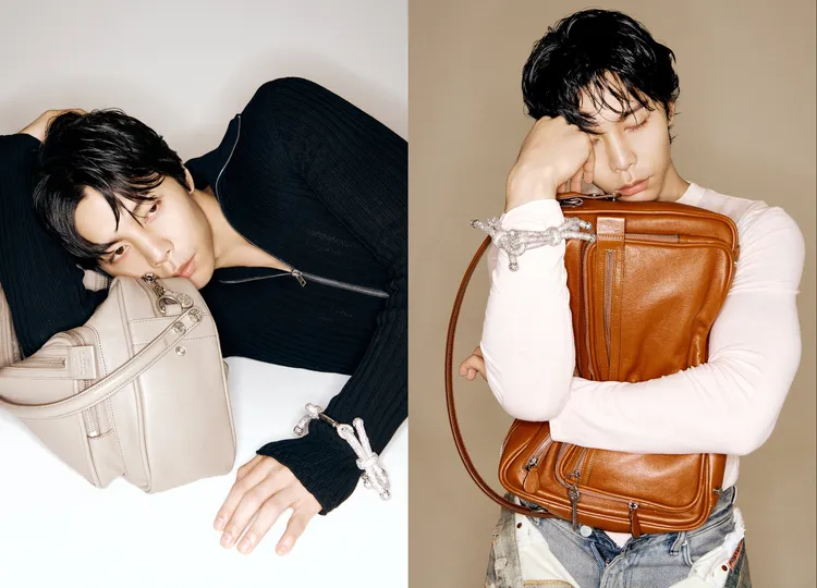 Johnny演繹Acne Studios新登場的CAMERO包。品牌提供