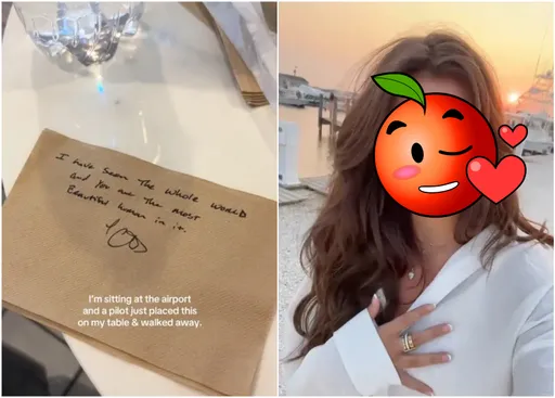 女乘客美到讓機師告白 餐巾紙示愛「世界最美的女人」
