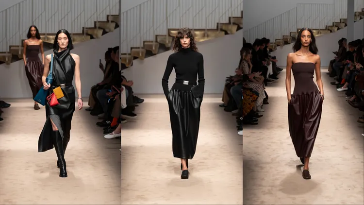 皮革單品運用拼接、皺褶設計呈現不同風格。品牌提供