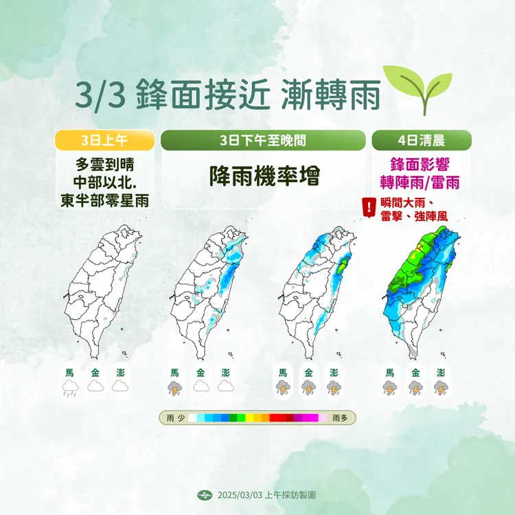 降雨預測圖。氣象署提供