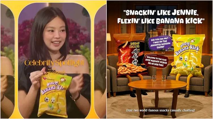 農心連續行銷香蕉餅乾，收獲了一波Jennie財。翻攝自農心IG