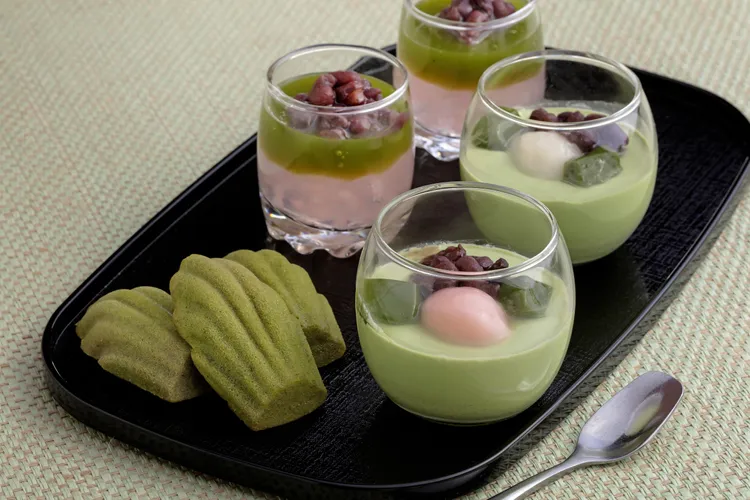 NAGOMI聯名一Ｏ八抹茶茶廊的抹茶米布丁、抹茶奶酪、抹茶瑪德蓮。業者提供