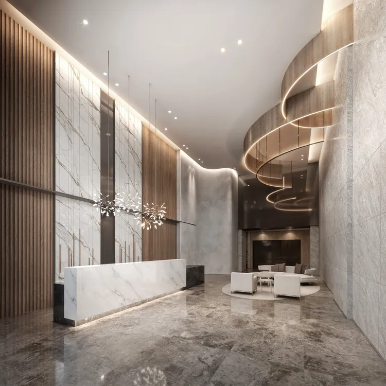 鼎藏豐碩大廳挑高氣派兼具華麗感。鼎藏豐碩提供