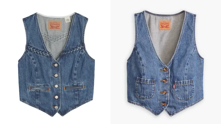 Levi’s編織丹寧背心（左）、復古丹寧背心（右），各3290元。品牌提供