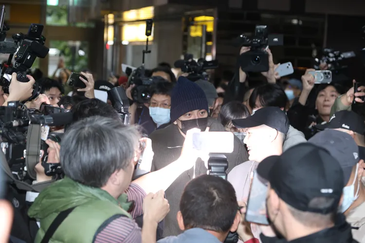 王大陸今入伍服替代役，爭議纏身引關注。彭欣偉攝